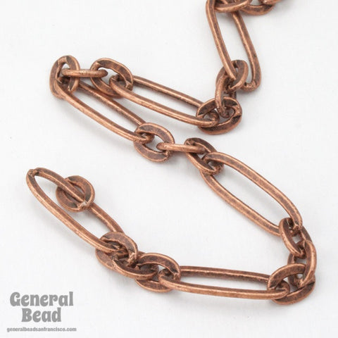 17.7mm x 6mm Antique Copper Stretched Oval Chain CC216-General Bead