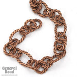 Antique Copper 17mm x 12mm Oval and 11mm Round Link Chain CC231-General Bead