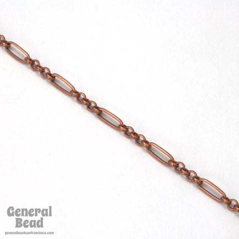 8.5mm x 3mm Antique Copper Rectangle and Round Link Chain CC238-General Bead