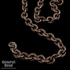 2.4mm x 2.6mm Antique Copper Textured Link Chain CC242-General Bead