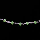 3.5mm Silver/Opal Peridot Fire Polished Glass Beaded Rosary Chain #CC99-General Bead