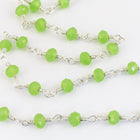3.5mm Silver/Opal Peridot Fire Polished Glass Beaded Rosary Chain #CC99-General Bead
