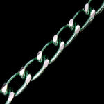 10mm Lt. Green/Silver Diamond Cut Aluminum Curb Chain #CC23-General Bead