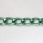 10mm Lt. Green/Silver Diamond Cut Aluminum Curb Chain #CC23-General Bead
