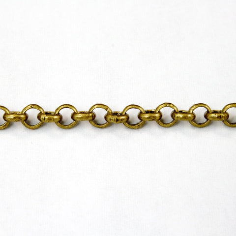 Matte Gold, 4mm Round Rolo Chain CC48-General Bead