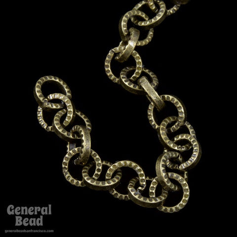 5mm Antique Brass Textured Circular Cable Chain CC49-General Bead