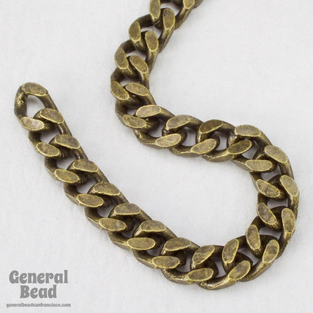 4.5mm x 4mm Antique Brass Flat Curb Chain CC95 – General Bead