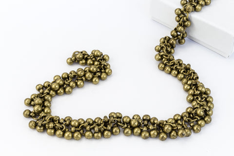 Antique Brass 4mm Ball Cluster Chain #CC108-General Bead