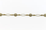 Antique Brass 8mm Filigree and Eyelet Chain #CC111-General Bead