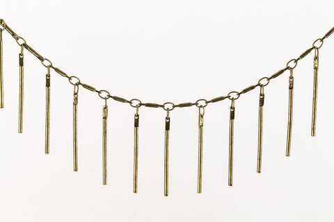 Antique Brass 25mm Bar Drop Chain #CC134-General Bead