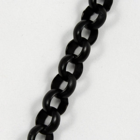 Matte Black 7mm Round Rolo Chain CC135-General Bead
