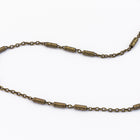 Antique Brass 1mm Petite Cable Chain with 3 Satellite Bars #CC138-General Bead