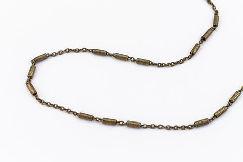 Antique Brass 1mm Petite Cable Chain with 3 Satellite Bars #CC138-General Bead