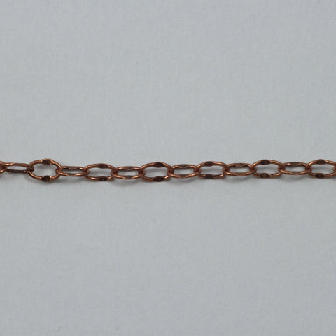 4mm x 2.5mm Antique Copper Crimped Oval Cable Chain CC155-General Bead