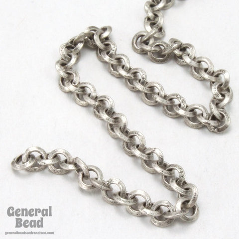 3.5mm Antique Silver Beveled Round Link Chain CC203-General Bead
