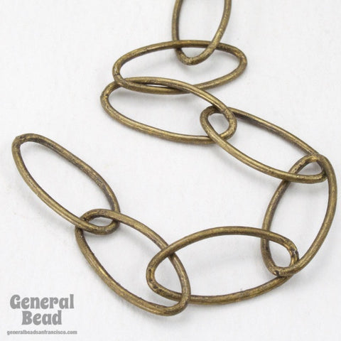 8mm x 16.5mm Antique Brass Oval Link Chain CC209-General Bead