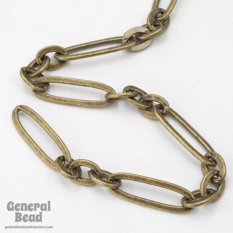 17.7mm x 6mm Antique Brass Stretched Oval Chain CC216-General Bead