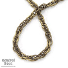 3mm Antique Brass Textured and Plain Rope Chain CC217-General Bead