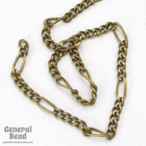 6.2mm x 2.5mm Antique Brass Figaro Chain CC222-General Bead