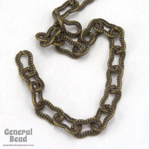 5mm x 8mm Antique Brass Textured Peanut Chain CC229-General Bead