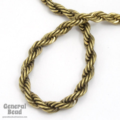 3.8mm Antique Brass Classic Rope Chain CC232-General Bead