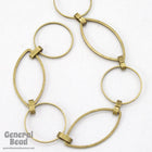 Antique Brass 23mm x 12mm Oval and 14.8mm Round Link Chain CC235-General Bead