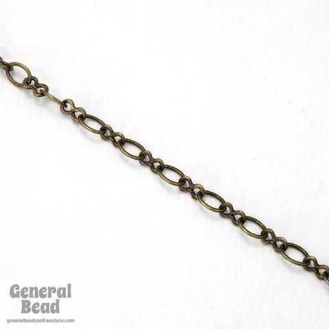 5.4mm x 4.4mm and 5.2mm x 3mm Antique Brass Figure 8 Chain CC236-General Bead