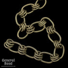 Antique Brass 19mm x 12mm and 10mm x 8mm Textured Link Chain-General Bead