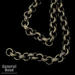 5mm Antique Brass Textured Rolo Chain CC246-General Bead