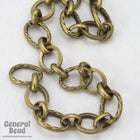 11mm x 7.5mm Antique Brass Plain and Textured Oval Link Chain CC257-General Bead