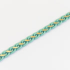 4mm Turquoise/Gold Flat Braided Chain #CC92-General Bead
