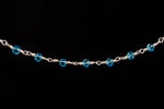 3.5mm Silver/Aqua Fire Polished Glass Beaded Rosary Chain #CC99-General Bead