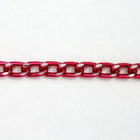 4mm Dark Pink/Silver Diamond Cut Aluminum Curb Chain #CC21-General Bead