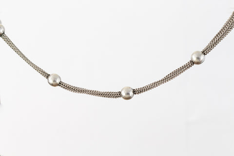 Antique Silver Multi-Strand Satellite Curb Chain with Bead CC160-General Bead