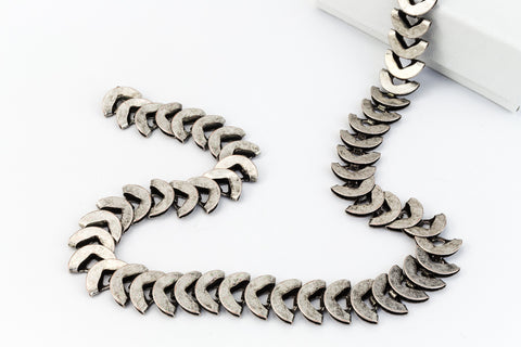 Antique Silver 8mm Crescent Moon Chain #CC112-General Bead