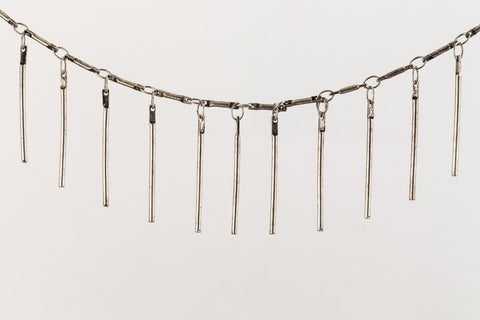 Antique Silver 25mm Bar Drop Chain #CC134-General Bead