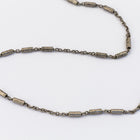 Antique Silver 1mm Petite Cable Chain with 3 Satellite Bars #CC138-General Bead