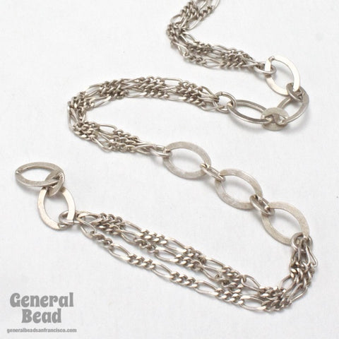 6mm x 9mm Antique Silver Oval Link Alternating Chain CCF204-General Bead