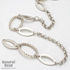 12mm x 17mm Antique Silver Oval Link with Cable Chain CC208-General Bead