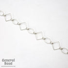 18.9mm Antique Silver Diamond and Oval Link Chain CCF215-General Bead