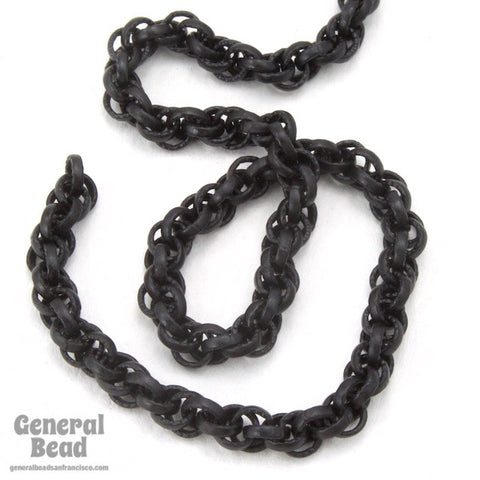 5mm Matte Black Rope Chain-General Bead