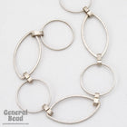 Antique Silver 23mm x 12mm Oval and 14.8mm Round Link Chain CC235-General Bead