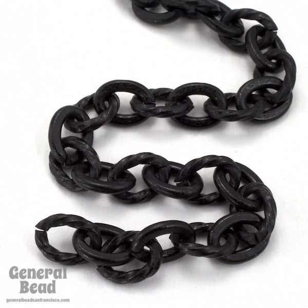 Chain Grenade 黒 7.5mm x 5.5mm Matte Black Plain and Twist Link Chain CC237