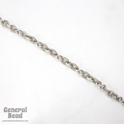 Antique Silver 8mm x 10mm Oval and 7mm x 12.7mm Twist Link Chain CC240-General Bead