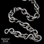 Antique Silver 8mm x 10mm Oval and 7mm x 12.7mm Twist Link Chain CC240-General Bead