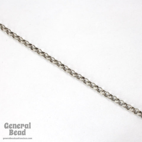 5mm Antique Silver Textured Rolo Chain CC246-General Bead