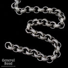 5mm Antique Silver Textured Rolo Chain CC246-General Bead