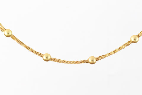 Matte Gold Multi-Strand Satellite Curb Chain with Bead CC160-General Bead