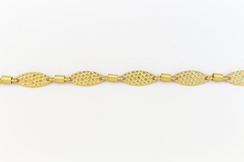 Matte Gold 15mm Hammered Oval Chain #CC109-General Bead