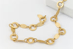 Matte Gold Alternating Round and Textured Diamond Chain #CC110-General Bead